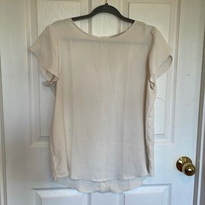 Loft medium cream blouse with button back